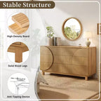Commode moderne à 6 tiroirs Whisen avec panneau cannelé, coffre d'appoint pour chambre à coucher, armoire de rangement polyvalente