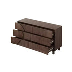 Commode moderne à 6 tiroirs Whisen avec panneau cannelé, coffre d'appoint pour chambre à coucher, armoire de rangement polyvalente