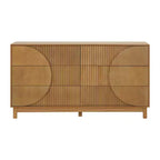 Commode moderne à 6 tiroirs Whisen avec panneau cannelé, coffre d'appoint pour chambre à coucher, armoire de rangement polyvalente
