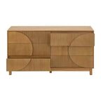 Commode moderne à 6 tiroirs Whisen avec panneau cannelé, coffre d'appoint pour chambre à coucher, armoire de rangement polyvalente