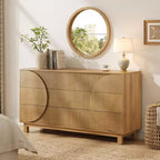 Whisen 6 Drawer Modern Dresser with Fluted Panel, Accent Chest for Bedroom, Multi-Purpose Storage Cabinet