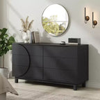 Commode moderne à 6 tiroirs Whisen avec panneau cannelé, coffre d'appoint pour chambre à coucher, armoire de rangement polyvalente