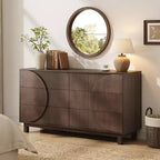 Commode moderne à 6 tiroirs Whisen avec panneau cannelé, coffre d'appoint pour chambre à coucher, armoire de rangement polyvalente