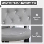Chaise de bureau en velours avec roulettes pivotantes à 360 degrés, hauteur réglable et fonction d'inclinaison