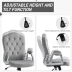 Chaise de bureau en velours avec roulettes pivotantes à 360 degrés, hauteur réglable et fonction d'inclinaison