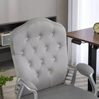 Chaise de bureau en velours avec roulettes pivotantes à 360 degrés, hauteur réglable et fonction d'inclinaison