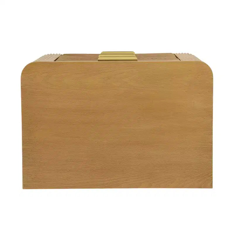 Table de chevet Whisen Modern à 3 tiroirs avec motif à rainures ondulées, pieds en forme de gourde et poignée dorée pour chambre à coucher