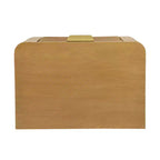 Table de chevet Whisen Modern à 3 tiroirs avec motif à rainures ondulées, pieds en forme de gourde et poignée dorée pour chambre à coucher
