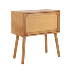 Table de chevet Whisen en rotin avec tiroir basculant et compartiments cachés, pieds hauts pour chambre et salon