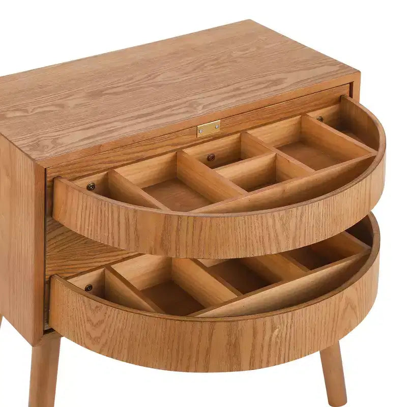 Table de chevet Whisen en rotin avec tiroir basculant et compartiments cachés, pieds hauts pour chambre et salon