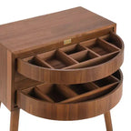 Table de chevet Whisen en rotin avec tiroir basculant et compartiments cachés, pieds hauts pour chambre et salon