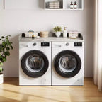 Comptoir Lave-linge Sèche-linge, Plan de Travail pour Lave-linge et Sèche-linge avec Patins Antidérapants et Rails de Bord Arrondis, 54,3 x 27,6, Organisation de Buanderie