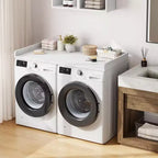Comptoir Lave-linge Sèche-linge, Plan de Travail pour Lave-linge et Sèche-linge avec Patins Antidérapants et Rails de Bord Arrondis, 54,3 x 27,6, Organisation de Buanderie