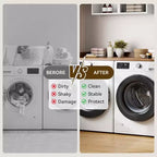 Comptoir Lave-linge Sèche-linge, Plan de Travail pour Lave-linge et Sèche-linge avec Patins Antidérapants et Rails de Bord Arrondis, 54,3 x 27,6, Organisation de Buanderie