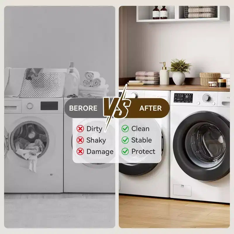 Comptoir Lave-linge Sèche-linge, Plan de Travail pour Lave-linge et Sèche-linge avec Patins Antidérapants et Rails de Bord Arrondis, 54,3 x 27,6, Organisation de Buanderie