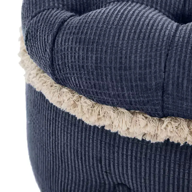 Banc de rangement capitonné Whisen 29,5'' avec détails à pompons, revêtement en tissu doux pour chambre et entrée