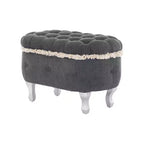 Banc de rangement capitonné Whisen 29,5'' avec détails à pompons, revêtement en tissu doux pour chambre et entrée