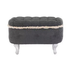 Banc de rangement capitonné Whisen 29,5'' avec détails à pompons, revêtement en tissu doux pour chambre et entrée