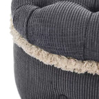 Banc de rangement capitonné Whisen 29,5'' avec détails à pompons, revêtement en tissu doux pour chambre et entrée