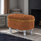 Banc de rangement capitonné Whisen 29,5'' avec détails à pompons, revêtement en tissu doux pour chambre et entrée