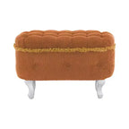 Banc de rangement capitonné Whisen 29,5'' avec détails à pompons, revêtement en tissu doux pour chambre et entrée