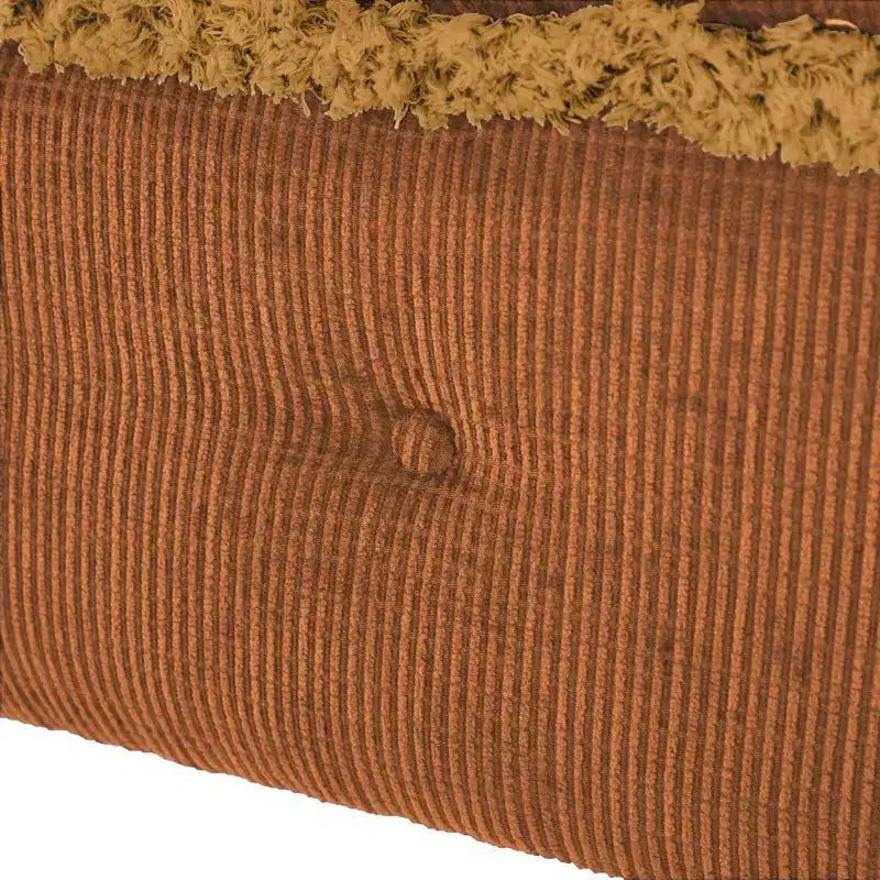 Banc de rangement capitonné Whisen 29,5'' avec détails à pompons, revêtement en tissu doux pour chambre et entrée
