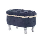 Banc de rangement capitonné Whisen 29,5'' avec détails à pompons, revêtement en tissu doux pour chambre et entrée