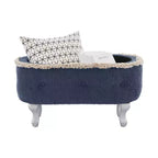 Banc de rangement capitonné Whisen 29,5'' avec détails à pompons, revêtement en tissu doux pour chambre et entrée