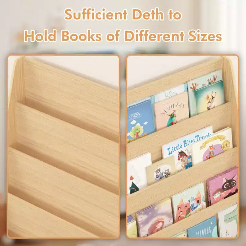 GDFStudio Zee Étagère à Livres Moderne à 4 Niveaux pour Enfants