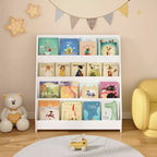 GDFStudio Zee Étagère à Livres Moderne à 4 Niveaux pour Enfants