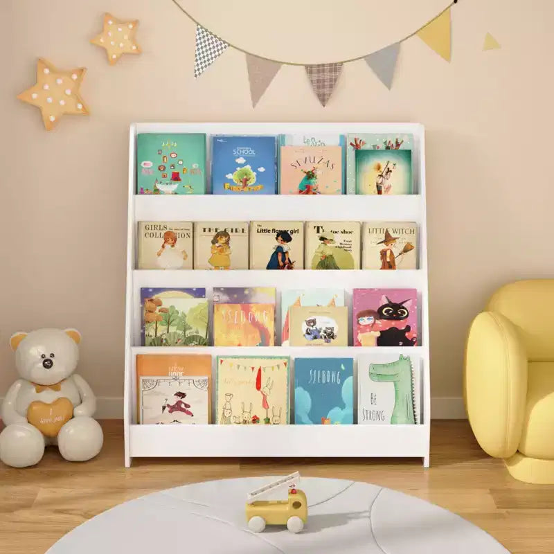 GDFStudio Zee Étagère à Livres Moderne à 4 Niveaux pour Enfants