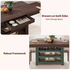 Table à manger hauteur comptoir de 60 pouces avec 2 tiroirs, îlot de cuisine en bois à 4 niveaux, table de bar à café moderne pour la cuisine, le bar et le divertissement