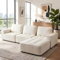 Dyonery lambskin modular compression sofa, which can be flexibly combined and suitable for four people to use, does not require assembly.