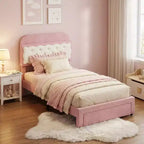 Twin Velvet Upholstered Platform Bed with Biscuit Tufted Storage Headboard, Drawer, Sturdy Wood Slats, No Box Spring Needed, Easy Assembly