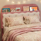 Lit plateforme en velours de taille double avec tête de lit capitonnée à motifs de biscuits, tiroir de rangement, lattes en bois robustes, aucun sommier tapissier requis, assemblage facile
