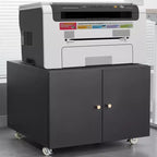 Modern Steel Printer Cabinet with Lockable Casters, File Cabinet, Storage Organizer