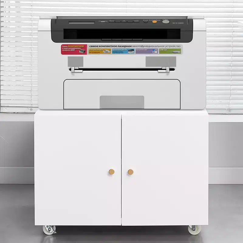 Meuble d'imprimante moderne en acier avec roulettes verrouillables, classeur, organisateur de rangement