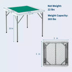 Table de Mahjong Pliante pour 4 Joueurs. Plateau Vert Résistant à l'Usure. Table de Jeu Carrée Portable avec Porte-Gobelets et Bacs à Jetons pour Domino et Puzzles.