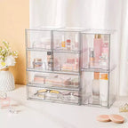 Vtopmart Lot de 8 tiroirs de rangement empilables en plastique transparent, pour fournitures de salle de bain, idéal pour l'organisation des armoires, du garde-manger et de la buanderie