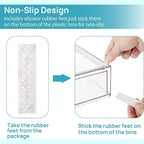 Vtopmart Lot de 8 tiroirs de rangement empilables en plastique transparent, pour fournitures de salle de bain, idéal pour l'organisation des armoires, du garde-manger et de la buanderie