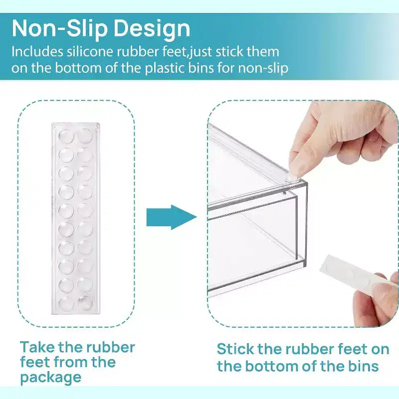 Vtopmart Lot de 8 tiroirs de rangement empilables en plastique transparent, pour fournitures de salle de bain, idéal pour l'organisation des armoires, du garde-manger et de la buanderie