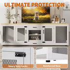 Meuble pour cage de grand chien de 90 pouces, station d'alimentation, rangement, style meuble, pour salon, maison