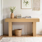 VEVOR Console 63 po, Bureau de ferme derrière le canapé, Bureau d'entrée rectangulaire en bois, Table de canapé longue et étroite, Support d'appoint, Couleur bois
