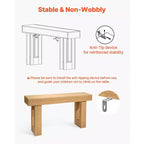 VEVOR Console 63 po, Bureau de ferme derrière le canapé, Bureau d'entrée rectangulaire en bois, Table de canapé longue et étroite, Support d'appoint, Couleur bois