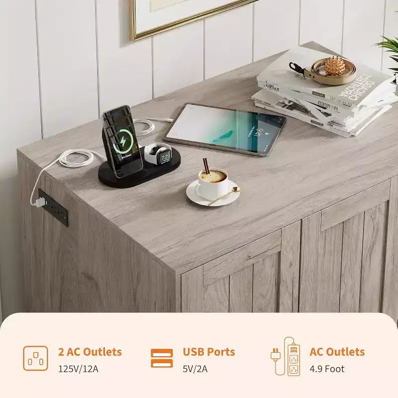 Meuble cache-litière extra large avec griffoir, meuble pour litière automatique de grande taille, cache-litière à l'épreuve des chiens avec prise de courant, espace de rangement pour affaires de chat