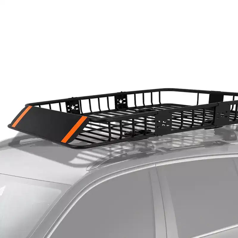 Steel Roof Rack Cargo Basket 64x39x6 Inches, 200 Lbs Capacity, Secure Luggage Carrier for SUV/Truck/RV, Black for Camping/Travel