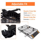 Panier de toit en acier 64x39x6 pouces, capacité 90 kg, porte-bagages sécurisé pour SUV/Camion/Camping-car, Noir pour le camping/les voyages
