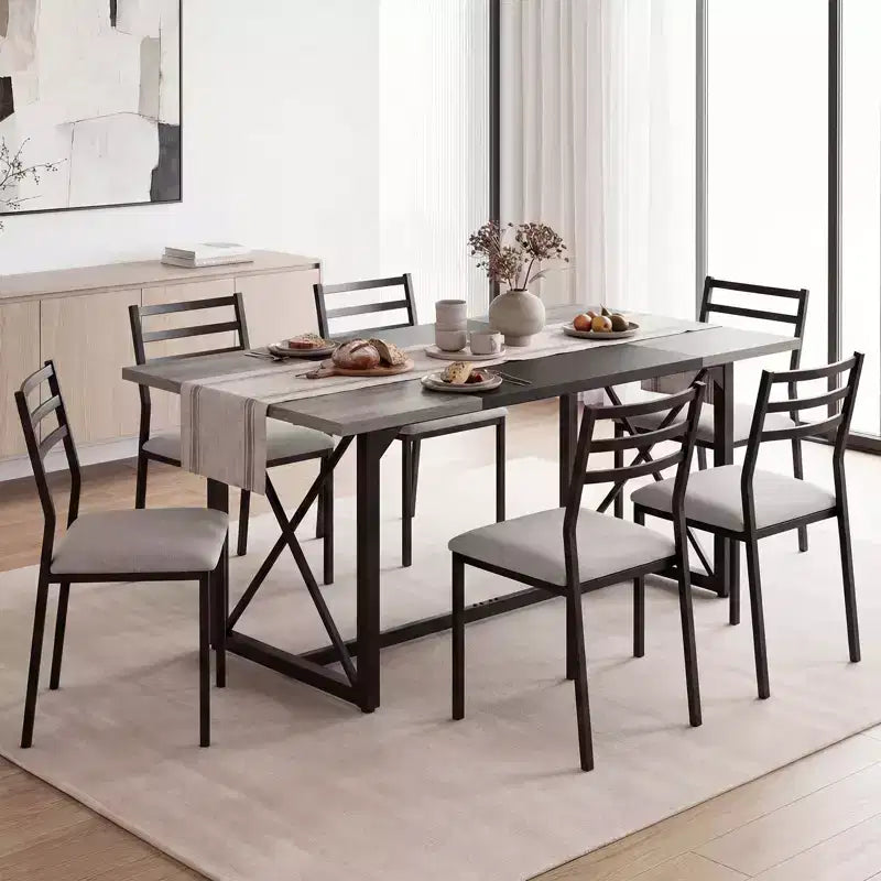 Table de conférence Costway 1/2 PCS 183 cm avec prises électriques, plateau épaissi et cadre métallique robuste Chêne rustique + Noir/Chêne gris