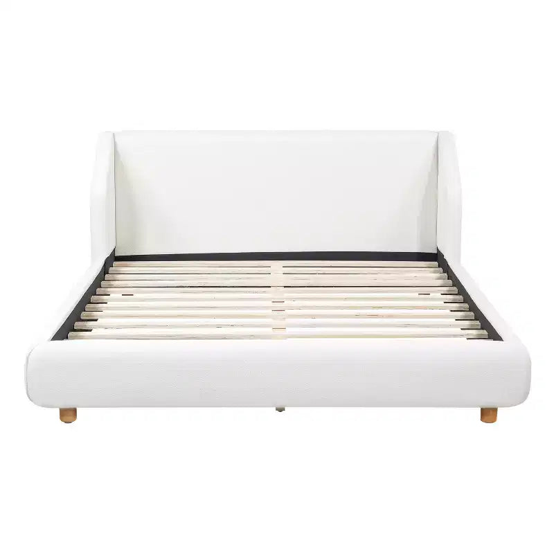 Christopher Knight Home Sade Lit Moderne en Bois Rembourré Bouclé avec Tête de Lit à Ailes Extra-Larges