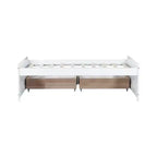 Clihome Twin Size Bed with 2 Drawers, Solid Rubber Wood Bed
